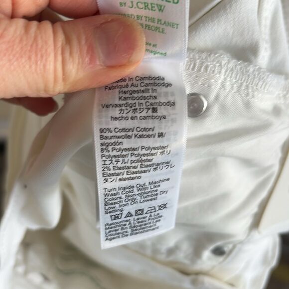 J Crew 9" demi-boot crop jean in white wash Womens Size 24 - Picture 10 of 11
